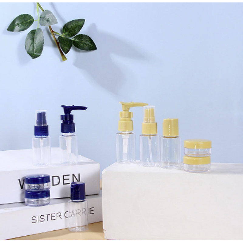 Travel Makeup Container Bottles Manufacturer - Mini 5pc Set Transparent Plastic Empty for Face Cream Liquid Soap
