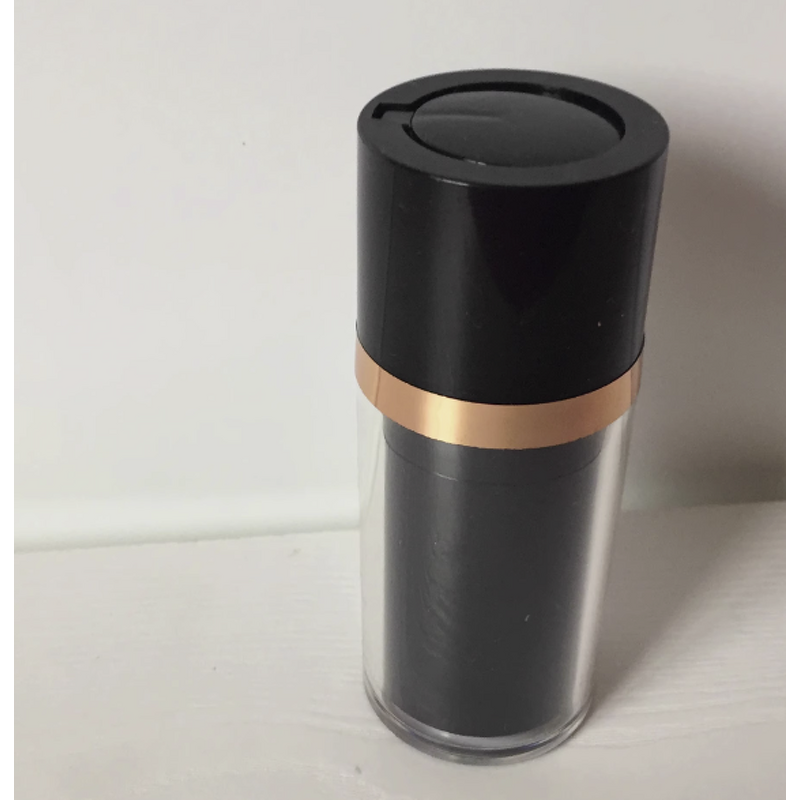 Cosmetic Pump Bottle Manufacturer - 15ml 30ml 50ml Luxury Black Gold Plastic Rotating Twist-up for Face Cream Serum