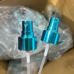 Cosmetic Plastic Bottle Manufacturer - Green with Aluminum Sprayer Pump
