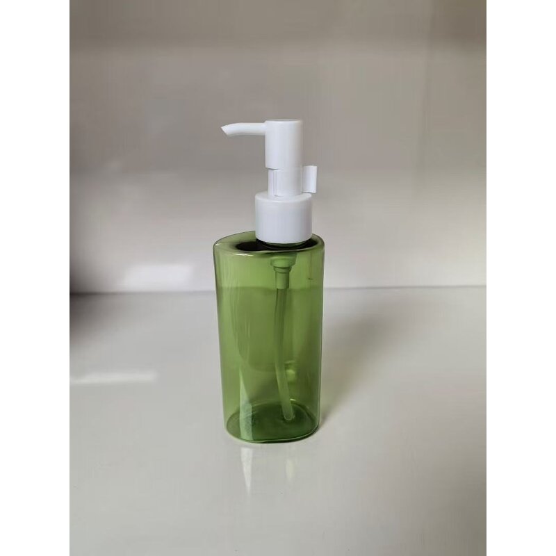 Facial Cleanser Plastic Bottle Manufacturer - Green White 150ml for Essential Oil Shampoo Lotion with Screw Cap