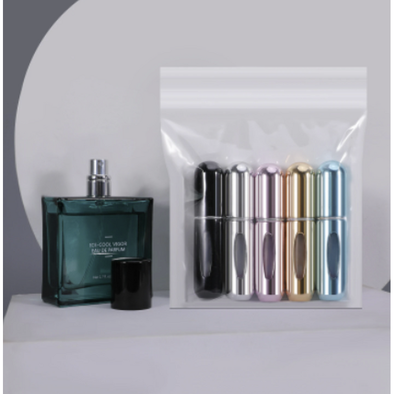 Perfume Spray Container Manufacturer - 5pcs Refillable Small Vials Top Quality Aluminum Bottle Empty for Travel