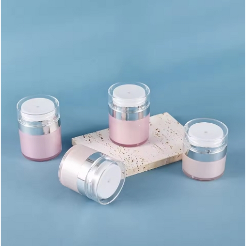 Airless Pump Jar Manufacturer - 15/30ml Pink Empty Acrylic Vacuum Portable Cosmetic for Makeup