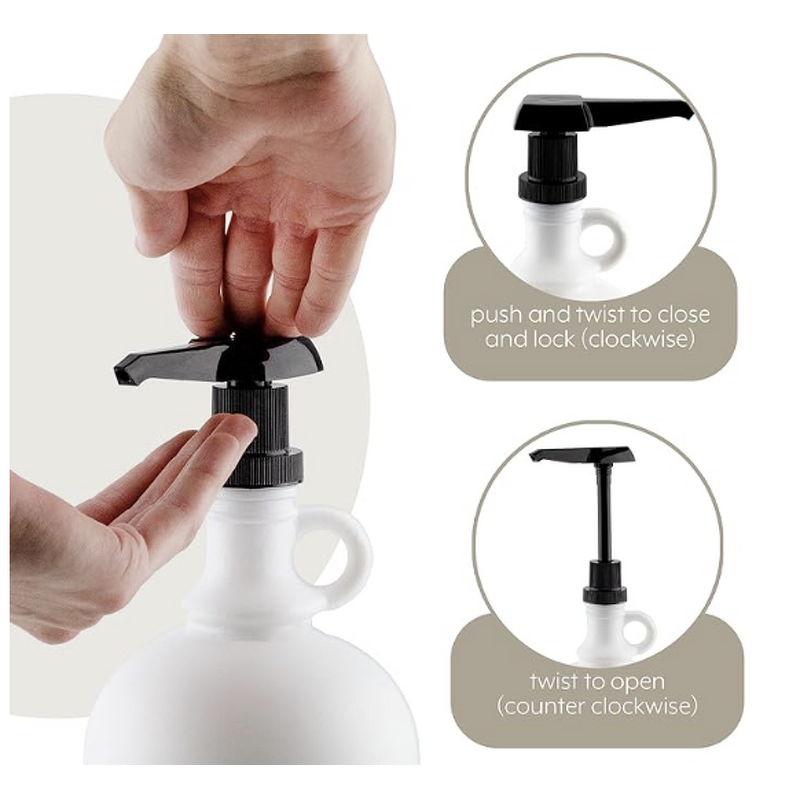 Replacement Pump Manufacturer - Darware Large 38mm for Gallon and Half Gallon Bottles 4-Pack Black