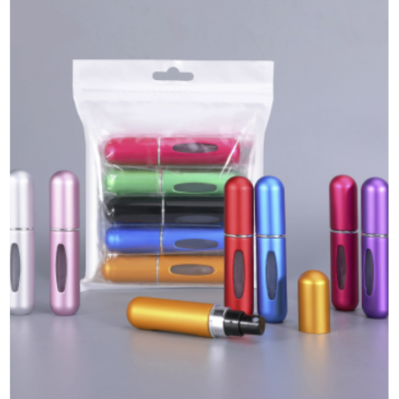 Perfume Spray Container Manufacturer - 5pcs Refillable Small Vials Top Quality Aluminum Bottle Empty for Travel