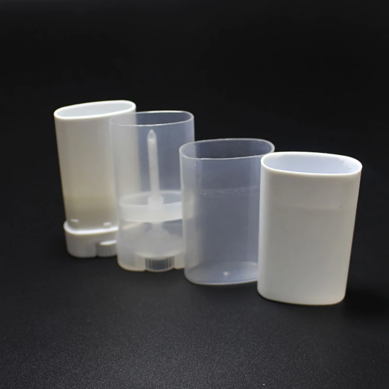 Lip Balm Tube Manufacturer - 5pcs White Transparent Empty Oval Plastic for Solid Perfume Deodorant Homemade Shampoo