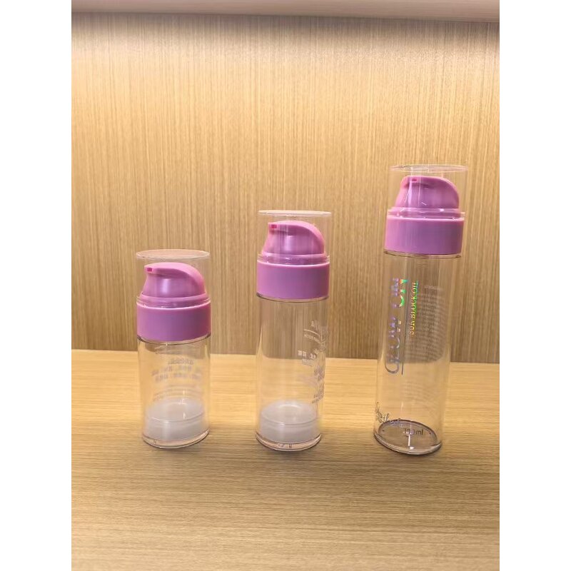 Airless Pump Cosmetic Bottle Manufacturer - Custom Logo 20-50ml PE PET for Facial Cleanser and Shampoo