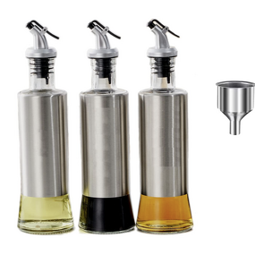 Oil and Vinegar Dispenser Set Manufacturer - 11oz for Kitchen Premium Stainless Steel Oil-proof