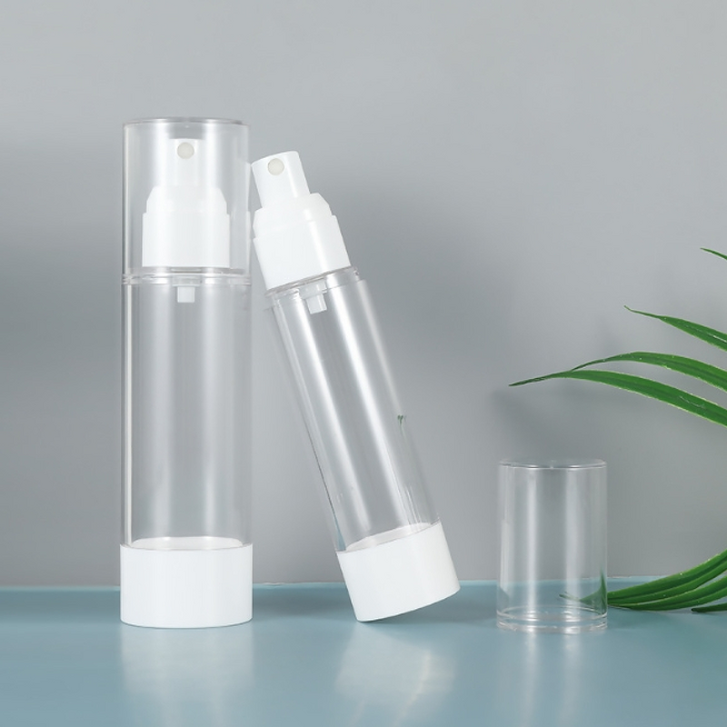Airless Pump Bottle Manufacturer - White Plastic 10ml 50ml 30ml Cosmetic Jar with Lotion Sprayer for Face Eye Cream