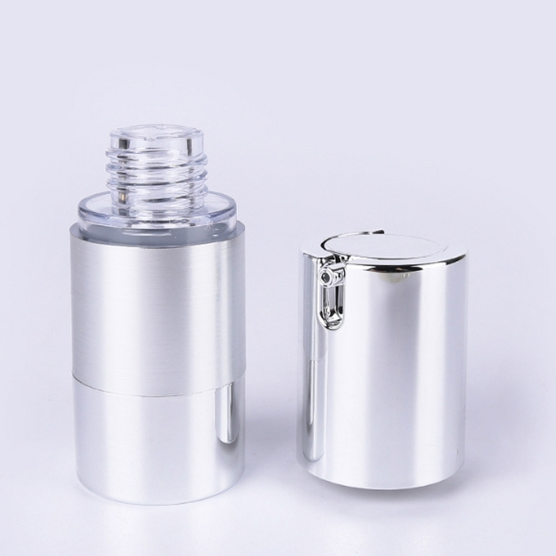 Airless Pump Lotion Bottle Manufacturer - In-Stock High Quality Silver 15ml with Sealing Pump Sprayer for Shampoo