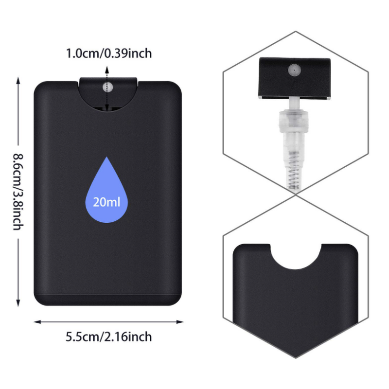 Perfume Spray Bottle Manufacturer - 20ml Cardcase-like Plastic Refillable Fine Mist Portable Moisturizing