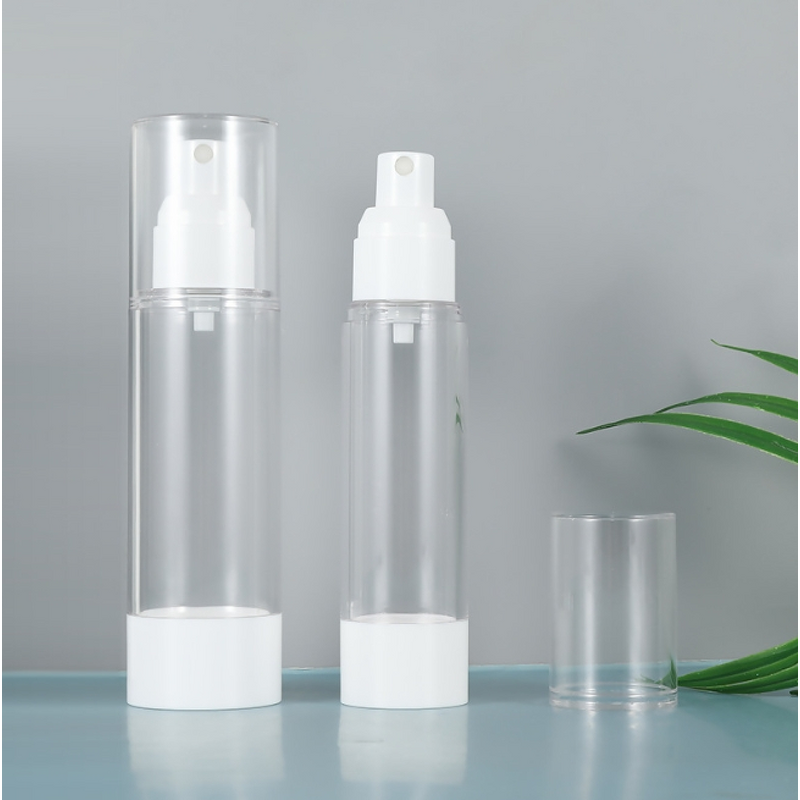 Airless Pump Bottle Manufacturer - White Plastic 10ml 50ml 30ml Cosmetic Jar with Lotion Sprayer for Face Eye Cream