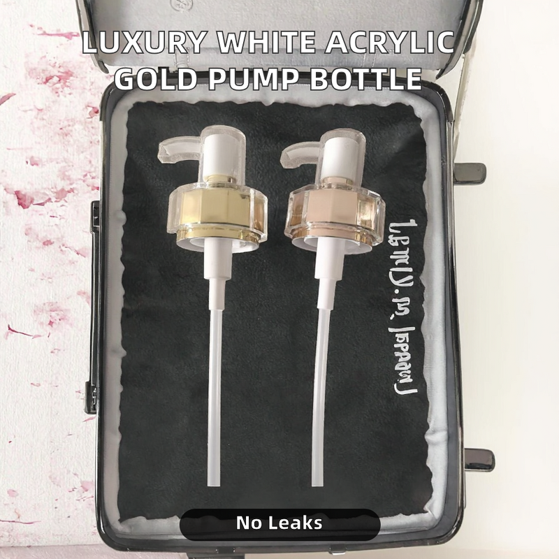 Lotion Bottle Manufacturer - Luxury Gold Pump Spray White Acrylic with Screw Cap Aluminium-Plastic Elegant Cosmetic