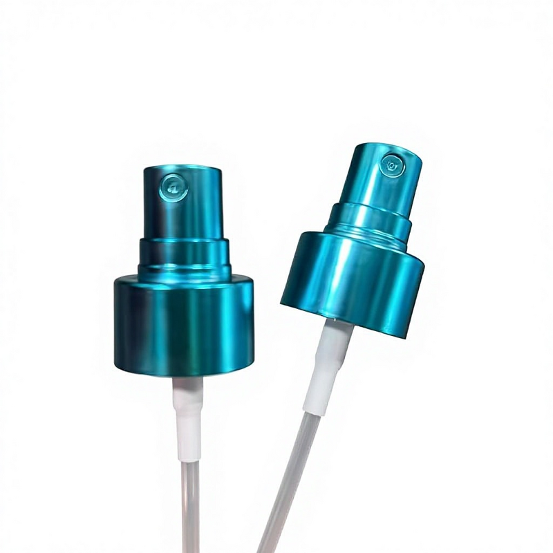 Cosmetic Plastic Bottle Manufacturer - Green with Aluminum Sprayer Pump