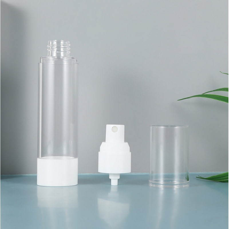 Airless Pump Bottle Manufacturer - White Plastic 10ml 50ml 30ml Cosmetic Jar with Lotion Sprayer for Face Eye Cream