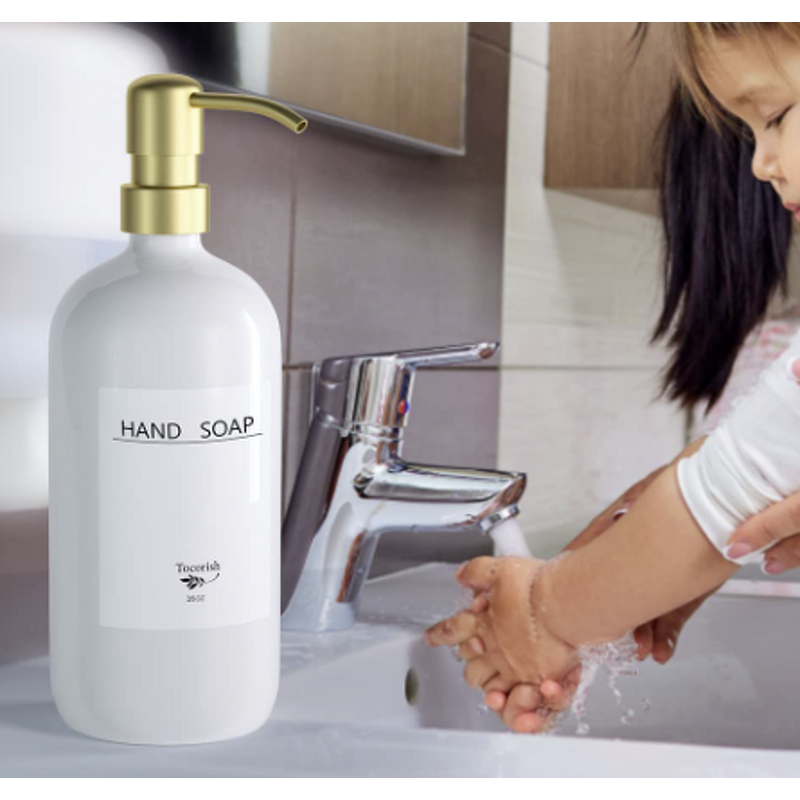 Hand Soap Dispenser Manufacturer - 16oz Glass with Stainless Steel Pump Head