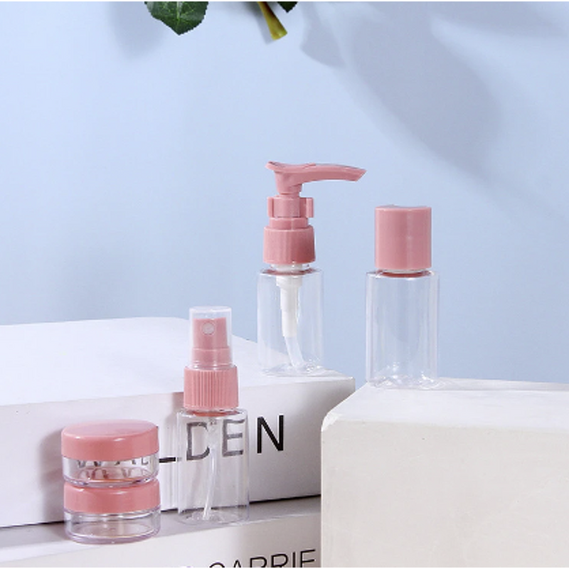 Travel Makeup Container Bottles Manufacturer - Mini 5pc Set Transparent Plastic Empty for Face Cream Liquid Soap