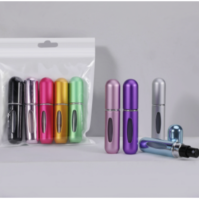 Perfume Spray Container Manufacturer - 5pcs Refillable Small Vials Top Quality Aluminum Bottle Empty for Travel
