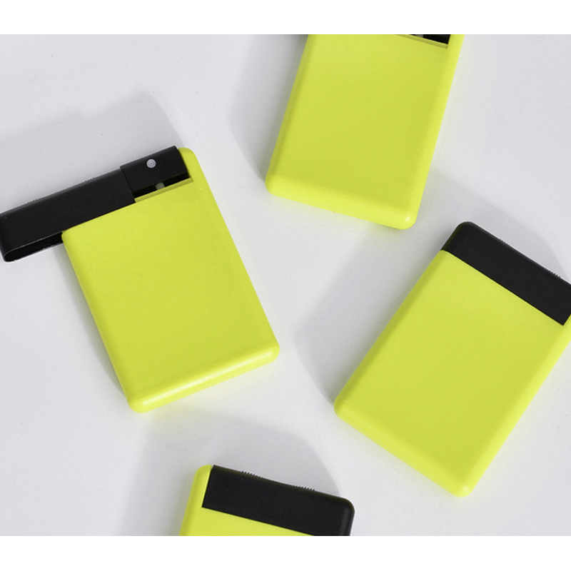 Perfume Bottle Manufacturer - 20ml Yellow Push-top Card Spray Flat Disposable for Hand Sanitizer