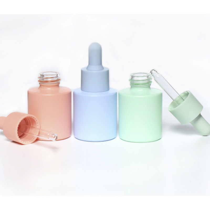 Cosmetic Glass Bottle Manufacturer - 20ml Straight Round Flat Shoulder for Liquid Packaging Empty Essence Dropper