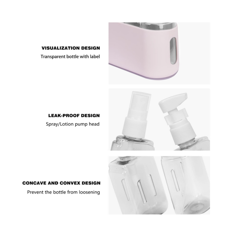 Travel Bottle Set Manufacturer - Containers for Toiletries with Lid Leak-proof Refillable Plastic Airplane Accessories
