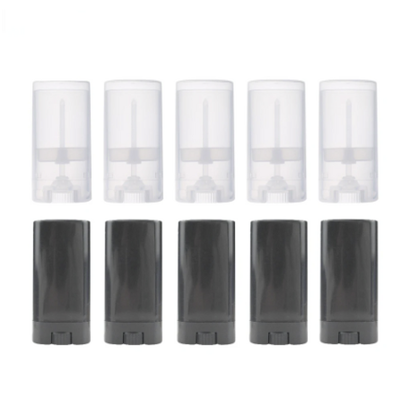 Lip Balm Tube Manufacturer - White Black Transparent Empty Oval Flat Plastic for Solid Perfume Deodorant Stick