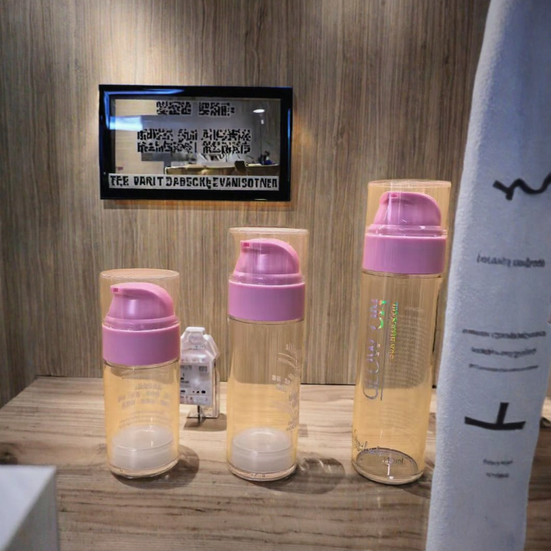 Airless Pump Cosmetic Bottle Manufacturer - Custom Logo 20-50ml PE PET for Facial Cleanser and Shampoo