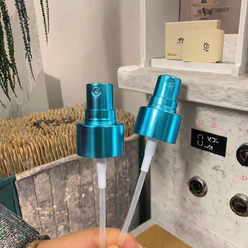 Cosmetic Plastic Bottle Manufacturer - Green with Aluminum Sprayer Pump