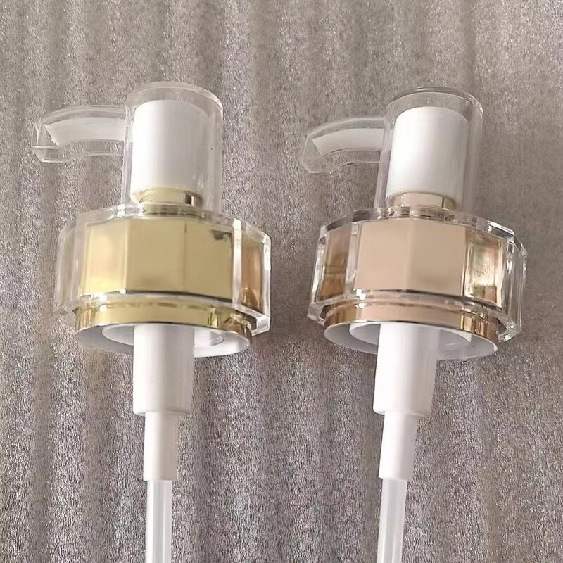 Lotion Bottle Manufacturer - Luxury Gold Pump Spray White Acrylic with Screw Cap Aluminium-Plastic Elegant Cosmetic