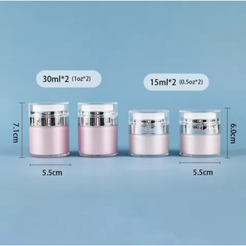 Airless Pump Jar Manufacturer - 15/30ml Pink Empty Acrylic Vacuum Portable Cosmetic for Makeup