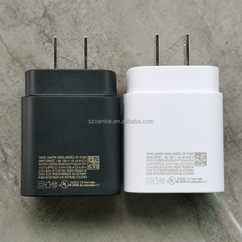 Travel Charger Kit Manufacturer - US Plug 25W Fast Charger with Type C Cable for Samsung Note 10 S20