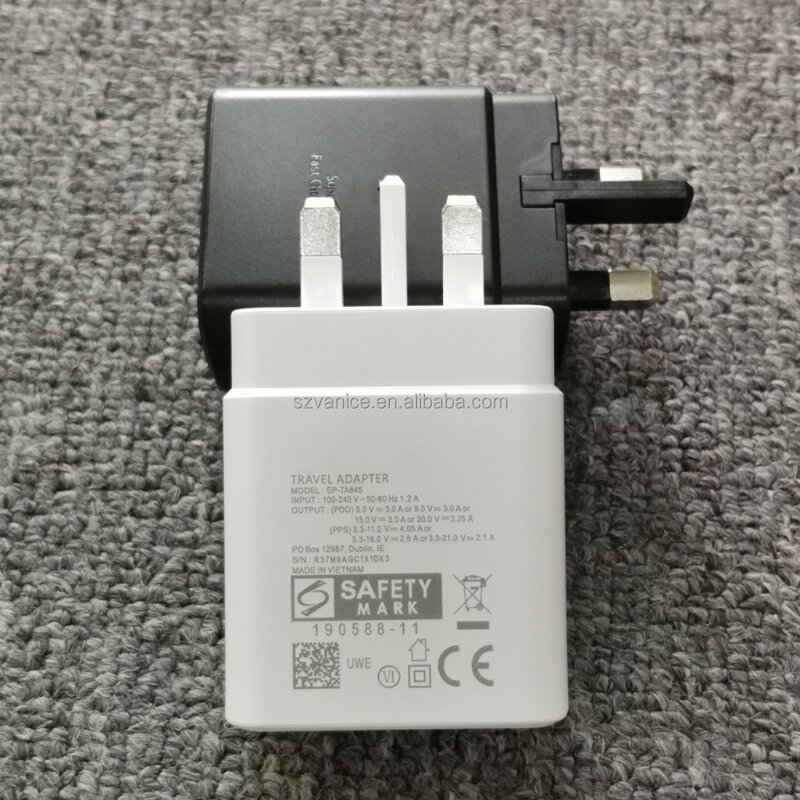 Charger Kit Manufacturer - Original UK Plug 45W PD Super Fast Charging 2.0 with Type C Cable for Samsung S20 S22 S23