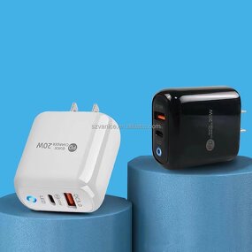 Wall Charger Manufacturer - Dual Port QC3.0 PD 20W Fast Charging with EU US Plug