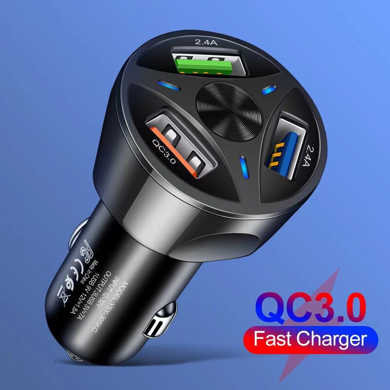 Car Charger Manufacturer - 3 USB Port QC 3.0 Quick Charge Portable