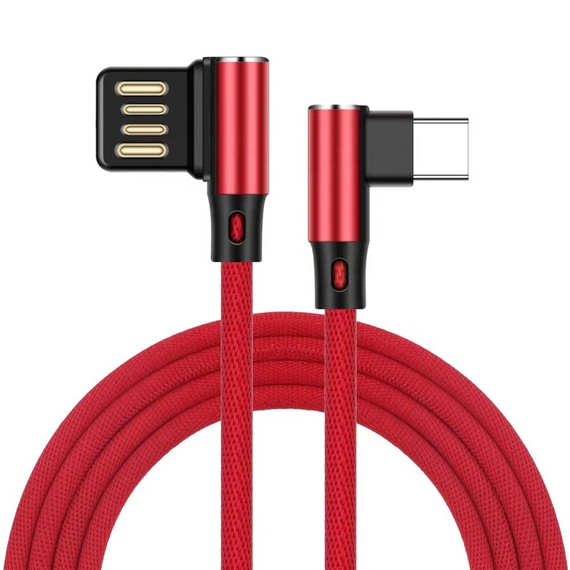 USB C Cable Manufacturer - 1M 2M Right Angle 90 Degree Type-c Fast Charging Data Line