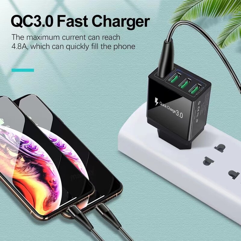 Wall Charger Manufacturer - 4 USB Port QC 3.0 30W Quick Charge Adapter