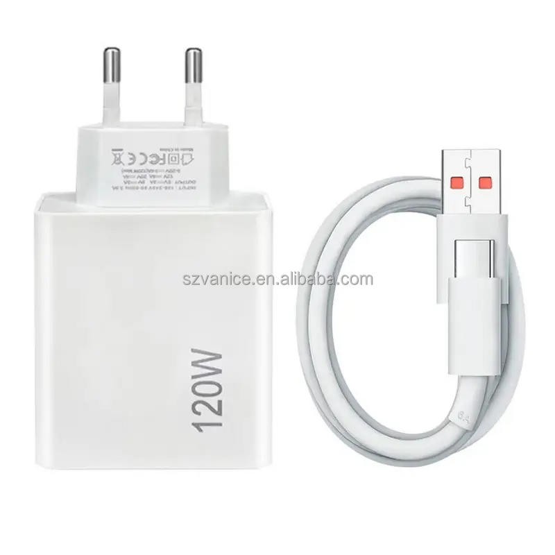 USB Charger Manufacturer - Original 120W Super Fast Adapter for Xiaomi Redmi with 6A Cable