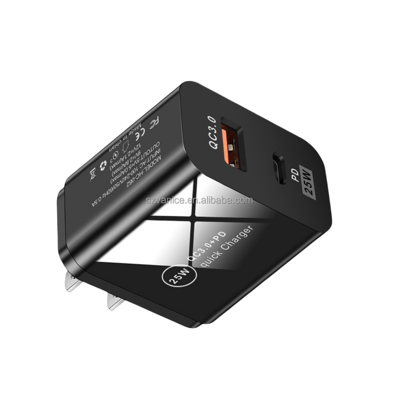 Travel Charger Manufacturer - US Plug 25W Type C Fast Adapter for Samsung Note 10 S21