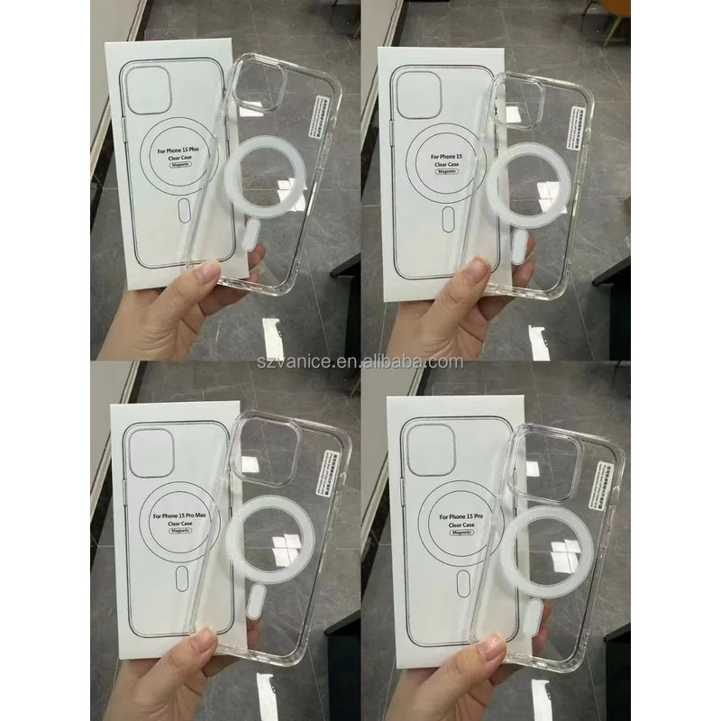 iPhone Case Manufacturer - Clear TPU PC Magnetic Cover for iPhone 15 Plus Pro Max