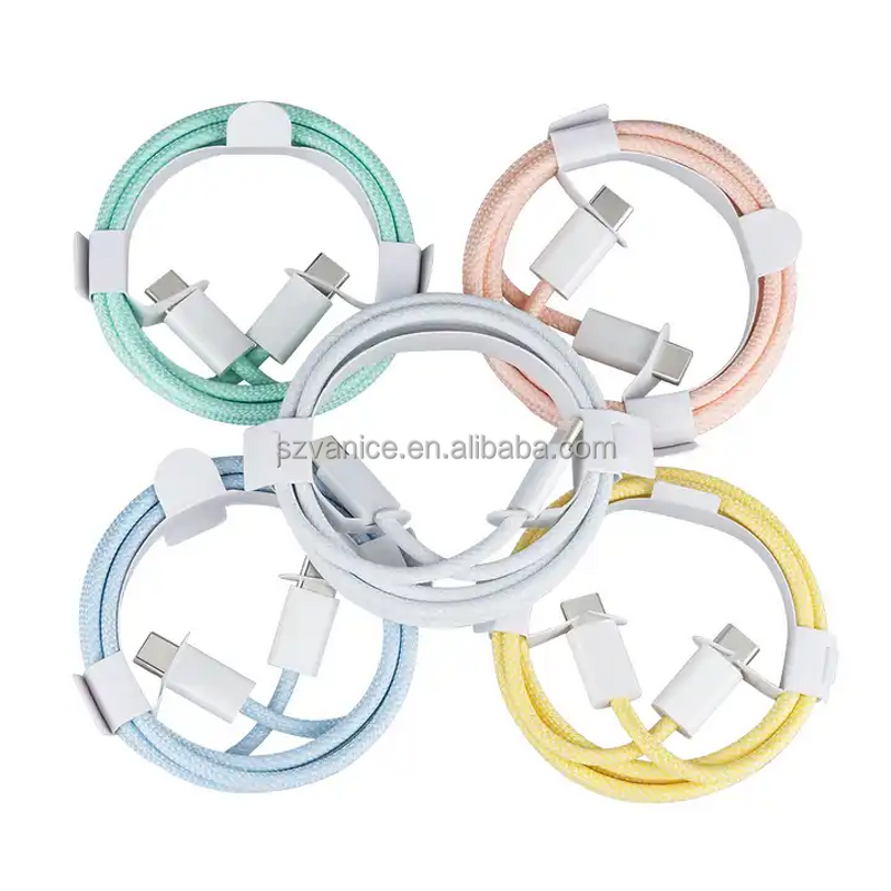 USB C Cable Manufacturer - 1M Braided 60W Fast Charging for iPhone 15 Pro Max