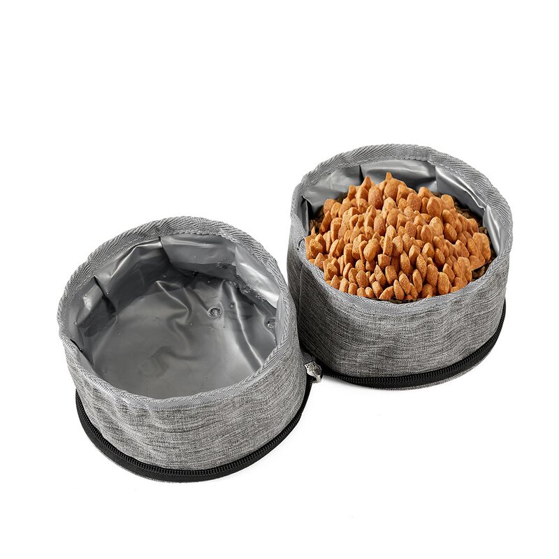 Pet Feeder Manufacturer - 2 in 1 Waterproof Collapsible Oxford Portable Foldable Travel Dog Bowl
