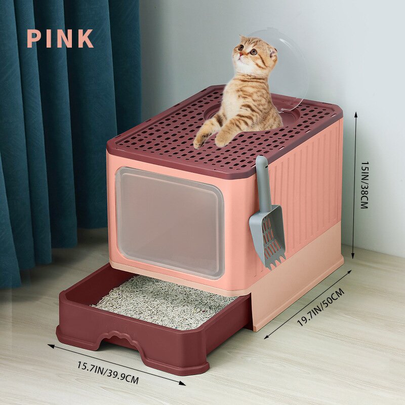 Cat Litter Box Manufacturer - Large Fully Enclosed Drawer-type Anti-splash Cat Toilet