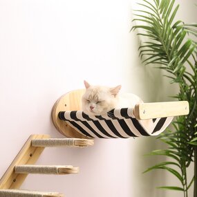 Cat Climbing Frame Manufacturer - Solid Wood DIY Platform Hanging Hammock Staircase Wall Pet Bed