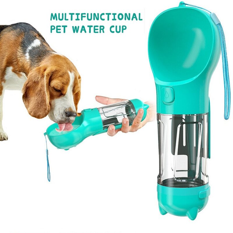 Pet Water Bottle Manufacturer - 4 in 1 Dog Water Bottle with Poop Bag Portable Drink Feeder