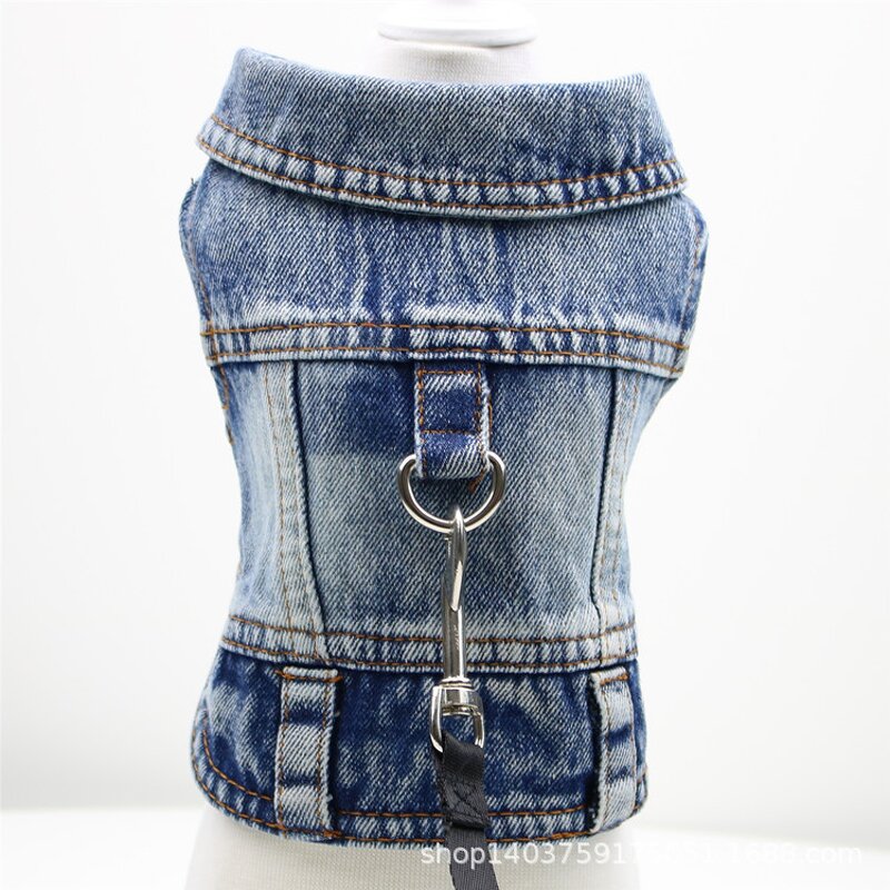 Pet Jean Jacket Manufacturer - Blue Denim Coat Vest for Puppy Bichon Teddy