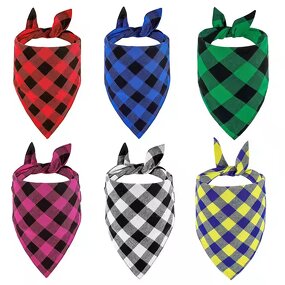 Dog Bandana Manufacturer - Sublimation Triangle Plaid Scarf