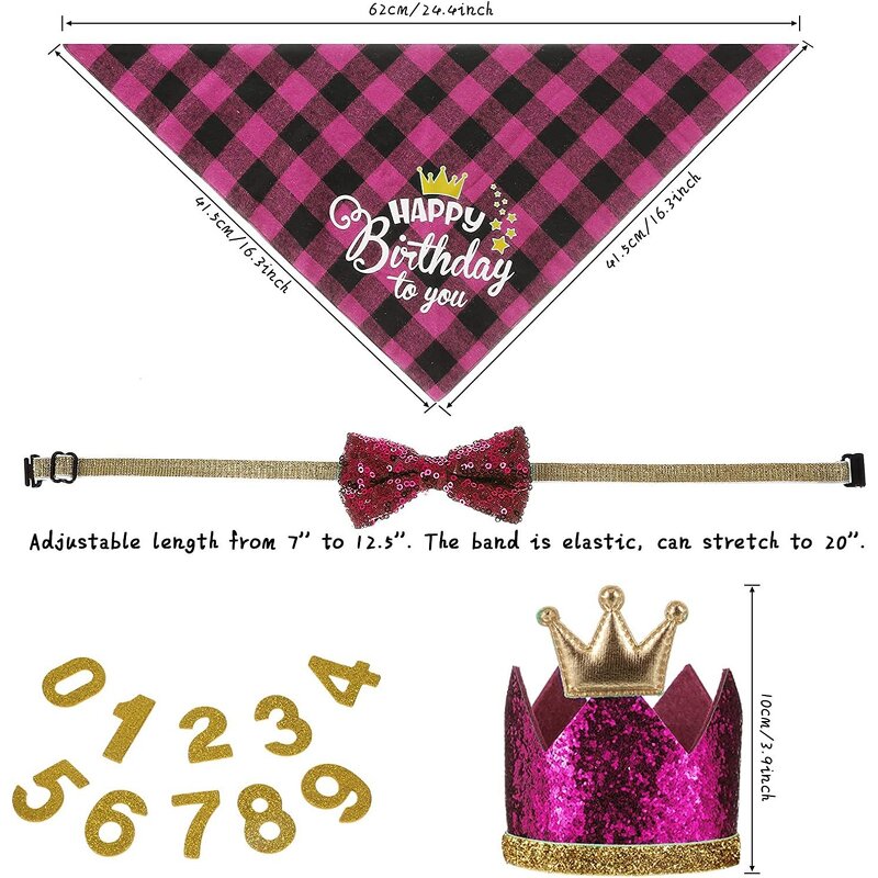 Pet Birthday Decorate Manufacturer - Birthday Slobber Dog Bib Triangle Bow Tie Crown Hat Party Venue Layout