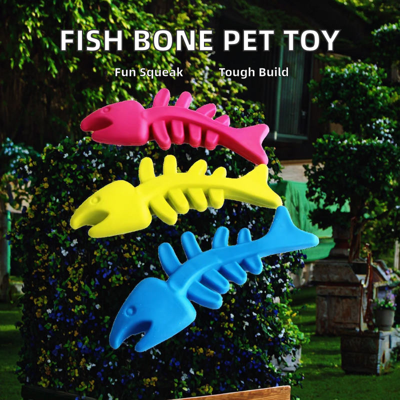 Pet Chew Toys Manufacturer - Fish Bone Shaped Squeaky for Cats Dogs