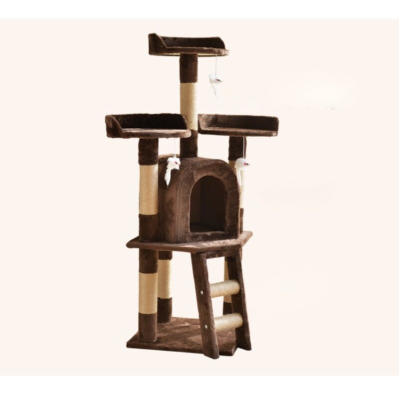 Cat Scratcher Tree Manufacturer - 2022 NEW Hot Sale Multi-Level Wood Flannelette Large House Kittens Activity Tower