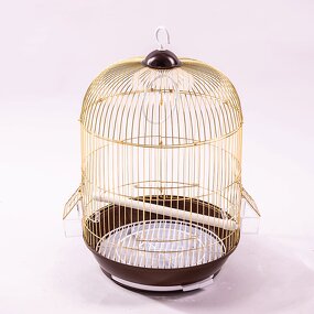 Birdcage Manufacturer - Portable Villa Enhanced Electroplating Gold Round for Sale