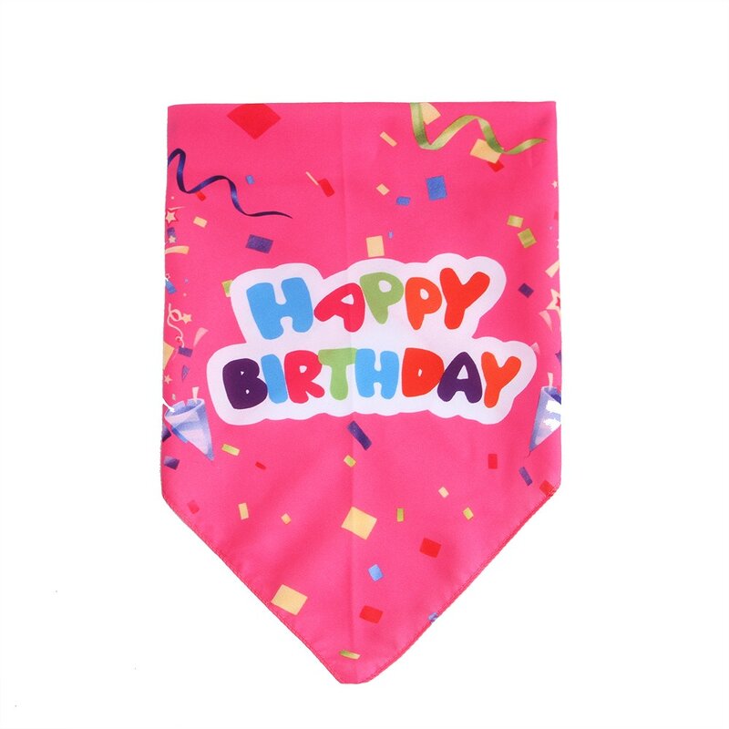 Dog Bandanas Collar Manufacturer - Printed Triangle Birthday Pet Collar Bandana
